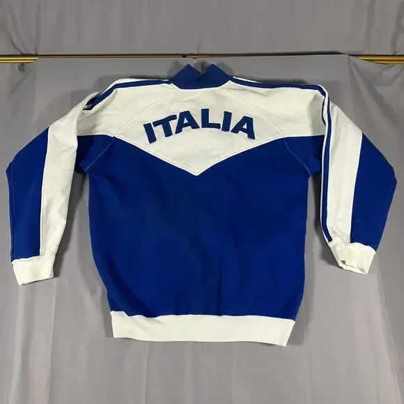 Italy Italia Jacket Mens Large Blue White Soccer Full Zip Track Top Stylo - Picture 2 of 16